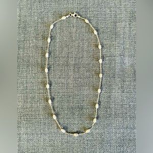 Silver chain and bead necklace